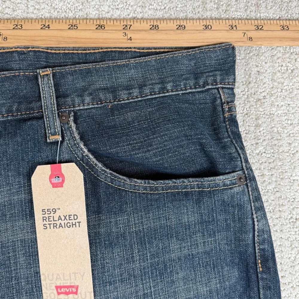 NEW Levi's 559 Mens 62x32 Relaxed Straight Leg Denim Blue Jeans